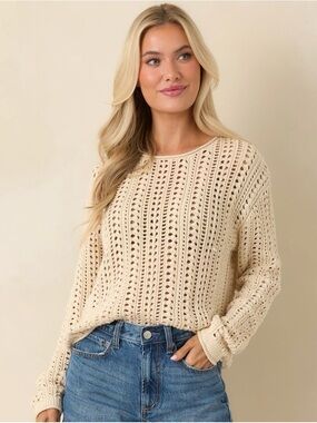 Z Supply Upland Crochet Sweater Size Small